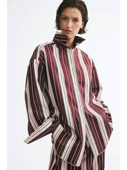 H&M - Women Red Scalloped Cotton Shirt