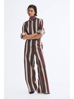 H&M - Women Red Scalloped Cotton Trousers