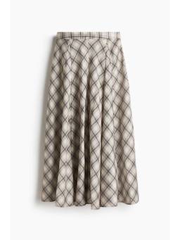 H&M - Women Beige Godet-Pleated Skirt