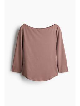 H&M - Women Pink Boat-Neck Jersey Top