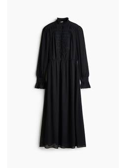 H&M - Women Black Appliqued Viscose Dress