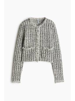 H&M - Women Grey Boucle-Knit Cardigan