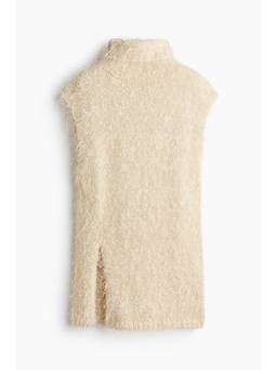 H&M - Women Beige Fluffy-Knit Turtleneck Top