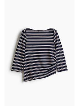 H&M - Women Blue Asymmetric Jersey Top