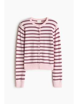 H&M - Women Pink Knitted Viscose-Blend Cardigan