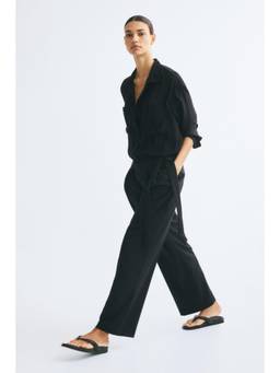 H&M - Women Black Wrap-Detail Trousers