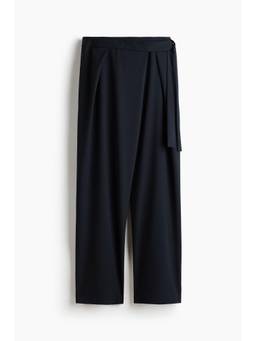 H&M - Women Blue Wrap-Detail Trousers