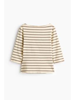 H&M - Women Yellow Fitted Boat-Neck Top