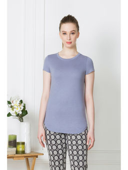 Van Heusen - Women Round Neck & Short Sleeve Lounge T-Shirt - Silver Bullet