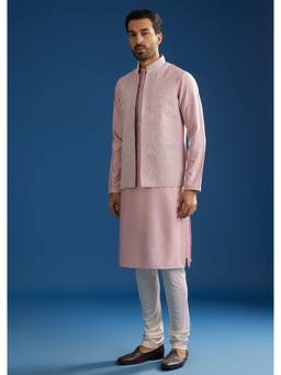 KALKI FASHION - Gota Cutwork Pink Kurta & Pant with Jacket (Set of 3)