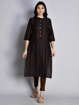 Shree - Women Modal Chanderi Blue Printed Kurta