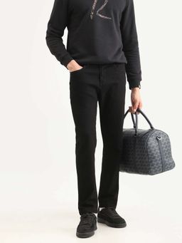 Rare Rabbit - Black Solid Straight Jeans