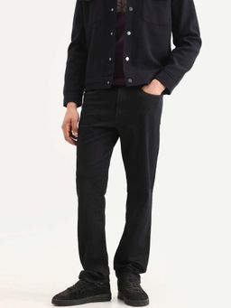 Rare Rabbit - Black Solid Straight Jeans