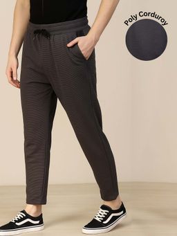 RIGO - Men Regular Fit Grey Poly Corduroy Jogger