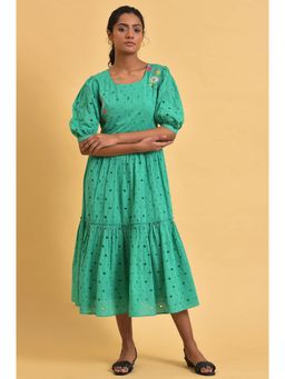 W - Green Solid Dress