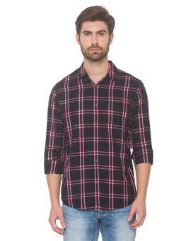 Spykar - Men Navy Blue Slim Fit Shirt