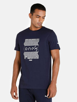 Puma - Vk Silver Foil Graphic Tee Men Blue T-shirt