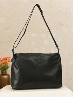 Jalwa By Deepika - Oversized Black Handcrafted Genuine Leather Tote Bag