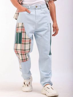 The Indian Garage Co - Men Loose Cut and Sew Patched Mid-Rise Jeans