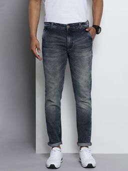 The Indian Garage Co - Men Slim Fit Solid Mid-Rise Stretchable Jeans