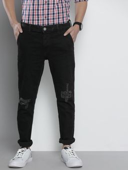 The Indian Garage Co - Men Slim Fit Solid Mid-Rise Stretchable Jeans