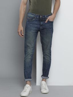 The Indian Garage Co - Men Slim Fit Solid Mid-Rise Stretchable Jeans