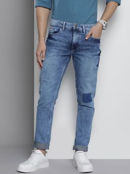 The Indian Garage Co - Men Regular Fit Solid Mid-Rise Stretchable Jeans