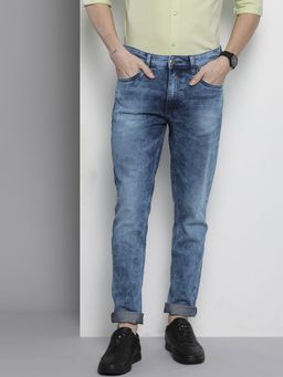 The Indian Garage Co - Men Regular Fit Solid Mid-Rise Stretchable Jeans