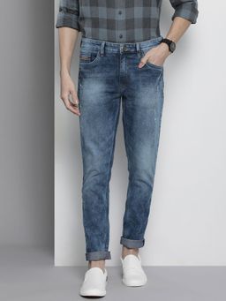 The Indian Garage Co - Men Slim Fit Solid Mid-Rise Stretchable Jeans