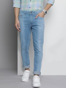 The Indian Garage Co - Men Regular Fit Solid Mid-Rise Stretchable Jeans