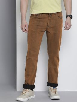 The Indian Garage Co - Men Slim Straight Fit Solid Mid-Rise Stretchable Jeans