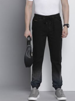 The Indian Garage Co - Men Slim Fit Solid Mid-Rise Stretchable Denim Joggers