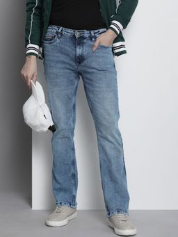 The Indian Garage Co - Men Straight Solid Mid-Rise Stretchable Jeans