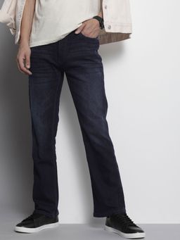 The Indian Garage Co - Men Straight Solid Mid-Rise Stretchable Jeans