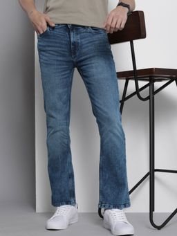 The Indian Garage Co - Men Straight Solid Mid-Rise Stretchable Jeans
