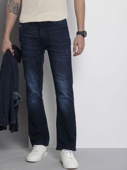 The Indian Garage Co - Men Straight Solid Mid-Rise Stretchable Jeans