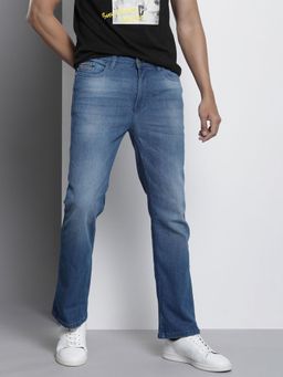 The Indian Garage Co - Men Straight Solid Mid-Rise Stretchable Jeans