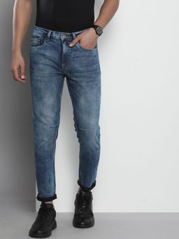 The Indian Garage Co - Men Regular Fit Solid Mid-Rise Stretchable Jeans