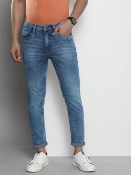 The Indian Garage Co - Men Regular Fit Solid Mid-Rise Stretchable Jeans