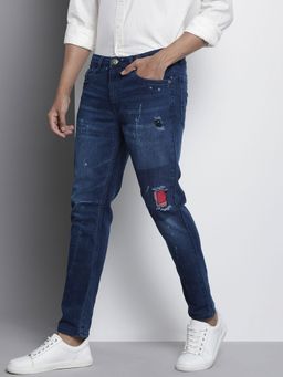 The Indian Garage Co - Men Regular Fit Distressed Mid-Rise Stretchable Jeans