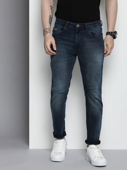 The Indian Garage Co - Men Regular Fit Solid Mid-Rise Stretchable Jeans