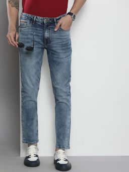 The Indian Garage Co - Men Slim Fit Solid Mid-Rise Stretchable Jeans