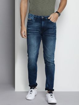 The Indian Garage Co - Men Slim Fit Solid Mid-Rise Stretchable Jeans