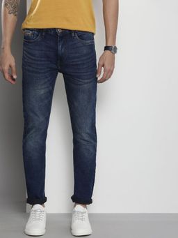 The Indian Garage Co - Men Slim Fit Solid Mid-Rise Stretchable Jeans