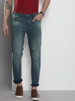 The Indian Garage Co - Men Slim Fit Solid Mid-Rise Stretchable Jeans