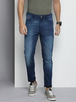 The Indian Garage Co - Men Slim Fit Solid Mid-Rise Stretchable Jeans
