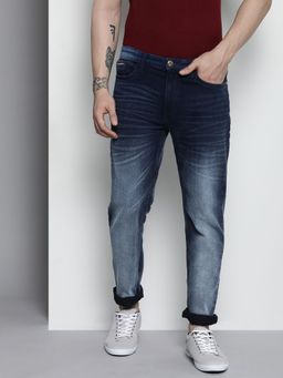The Indian Garage Co - Men Slim Fit Solid Mid-Rise Stretchable Jeans