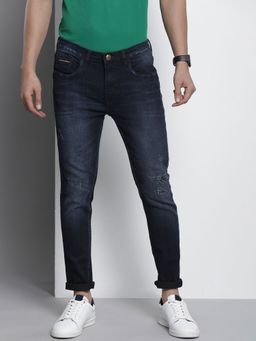 The Indian Garage Co - Men Skinny Fit Solid Mid-Rise Stretchable Jeans