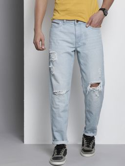 The Indian Garage Co - Men Regular Fit Distressed Mid-Rise Jeans