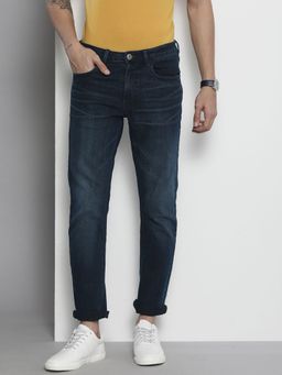 The Indian Garage Co - Men Slim Straight Fit Solid Mid-Rise Stretchable Jeans